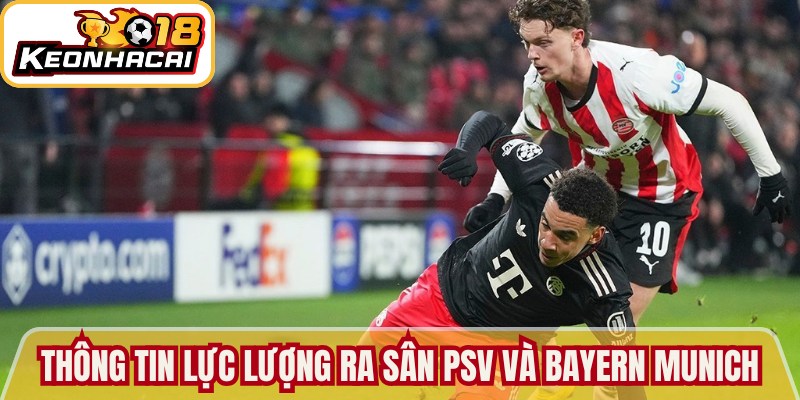 Thông tin về lực lượng ra sân của 2 CLB PSV và Bayern Munich